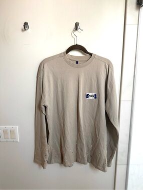 ADER ERROR Logo Patch Paint Splatter Long Sleeve T-Shirt